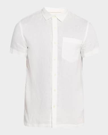 Scotch & Soda Men's Core Linen Pocket Short-Sleeve Shirt