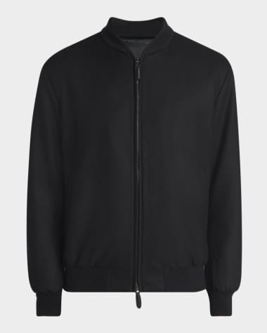 Giorgio Armani Men's Cashmere Full-Zip Bomber Jacket