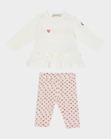 Moncler Girl's Ruffle Top & Leggings Set, Size 6M-3