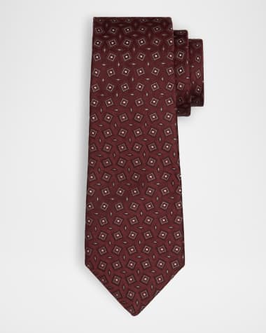 Giorgio Armani Men's Box-Jacquard Silk Tie