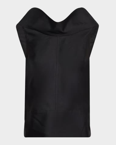 Brandon Maxwell Bowie Sleeveless Draped Top