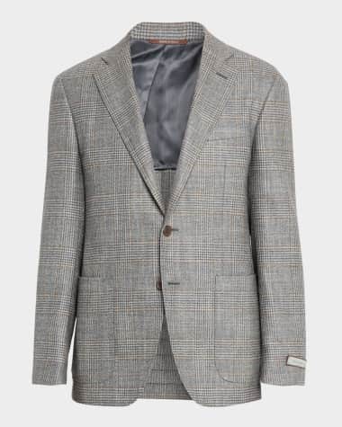 Canali Men's Glen Plaid Notch Lapel Sport Coat