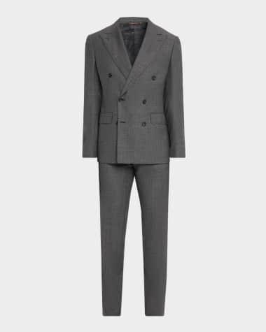 Canali Men's Wool Birdseye Double-Breasted Suit