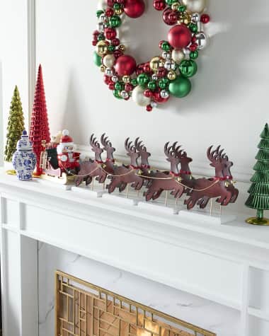 Steinbach Santa On His Sled with Reindeer Christmas Decoration