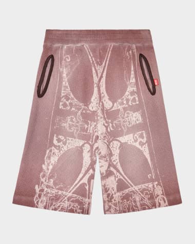 Diesel Men's P-Warky Waffle Knit Long Shorts