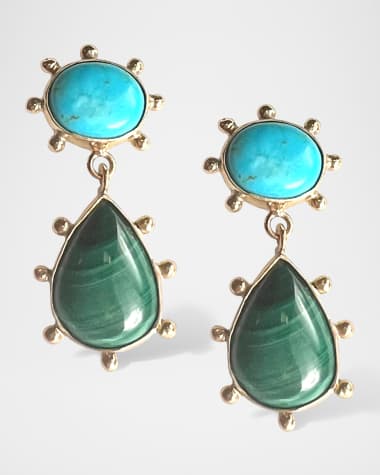 Dina Mackney Turquoise and Malachite Earrings