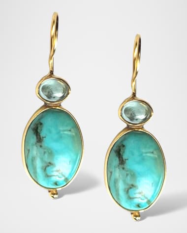 Dina Mackney Stunning Turquoise Midi Earrings with Apatite