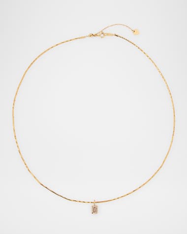 POPPY FINCH 18K Lab Diamond Emerald Cut Pendant Collar Necklace