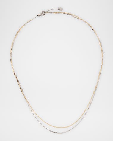 POPPY FINCH 18K Gold and Platinum Layered Necklace