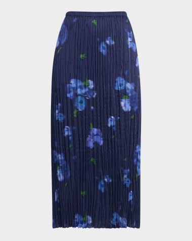 Vince Blurred Poppy Column Skirt