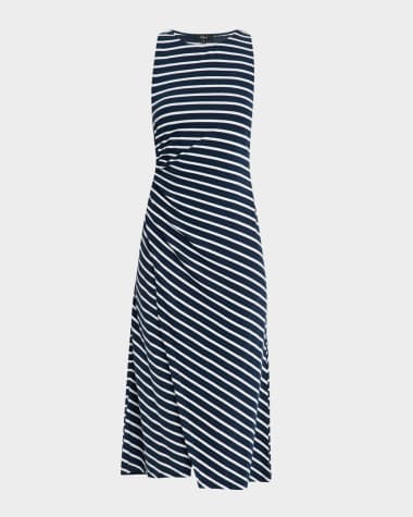 Rails Max Striped Wrap-Effect Midi Dress