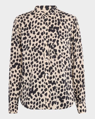 Rails Josephine Button-Front Animal Print Shirt