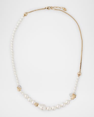 McQueen Pearly Skull Necklace