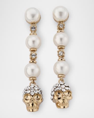 McQueen Pearly Skull Drop Earrings