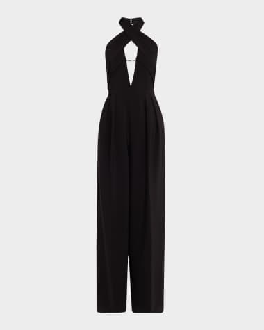 Et Ochs Bridgely Pleated Cutout Halter Jumpsuit