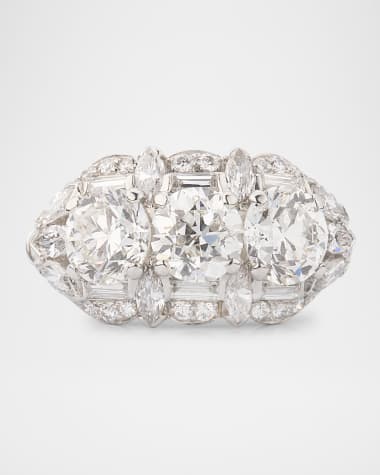 NM Estate Estate Birks Platinum Diamond Princess Ring, Size 6.75