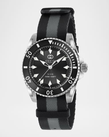 Gucci Gucci Dive 40mm Stainless Steel Nylon-Strap Watch