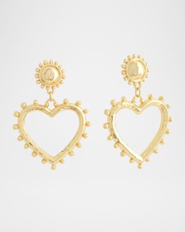Anabel Aram Jewelry Heart Drop Earrings