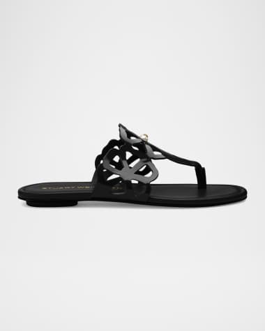 Stuart Weitzman Jasmine Patent Cutout Thong Sandals
