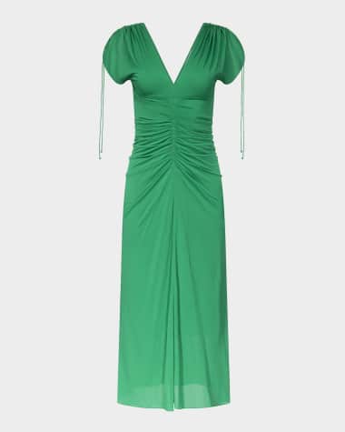 Diane von Furstenberg Charlotte Ruched Drawstring Midi Dress