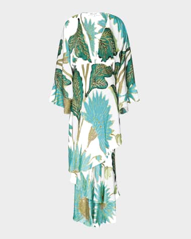 Diane von Furstenberg Christine Tiered Deep V-Neck Maxi Dress