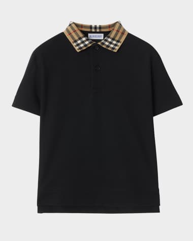 Burberry Boy's Johane Check Polo, Size 3-14