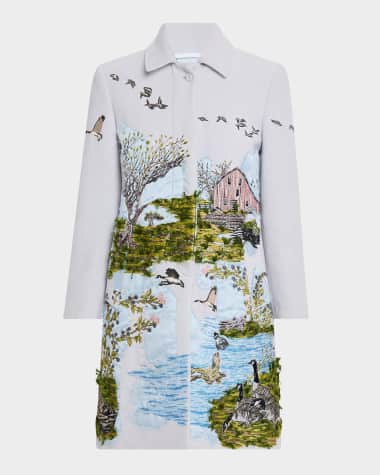 Thom Browne Scenic Toile Applique Overcoat