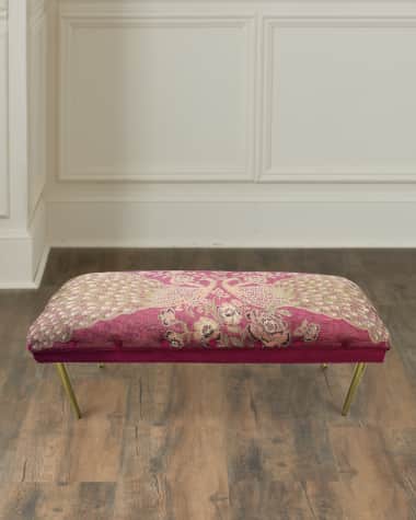 Haute House Fuchsia Peacock Bench, 42"