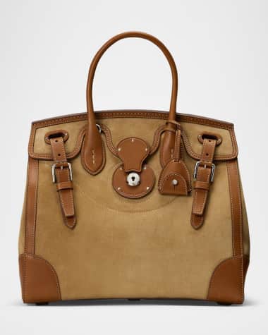 Ralph Lauren Collection Soft Ricky 33 Calf-Suede Top-Handle Bag