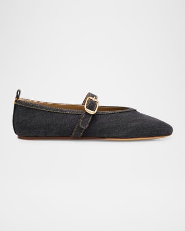 Le Monde Beryl Stella Denim Mary Jane Ballerina Flats