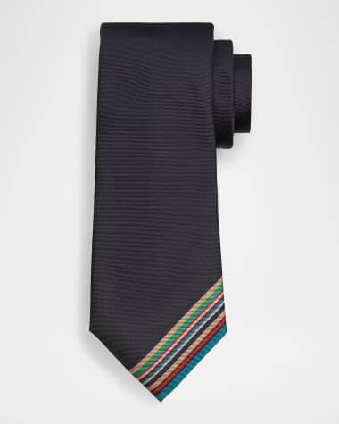 Paul Smith Men's Placement Signature Stripe Silk Tie
