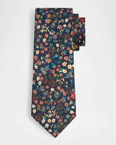 Paul Smith Men's Allover Floral Organic Cotton Tie