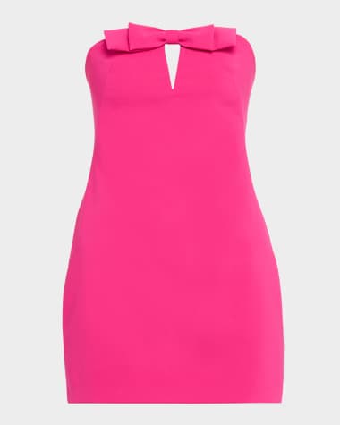 Liv Foster Strapless Cutout Bow-Front Crepe Mini Dress