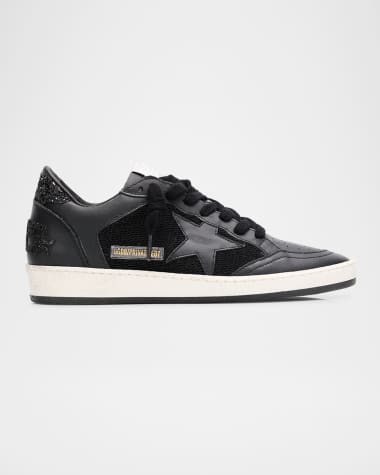 Golden Goose Ballstar Glitter Mesh Low-Top Sneakers