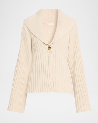 By Malene Birger Toka Ribbed Single-Button Cardigan