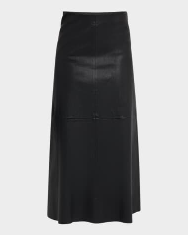 By Malene Birger Simoas Lambskin Leather Midi Skirt