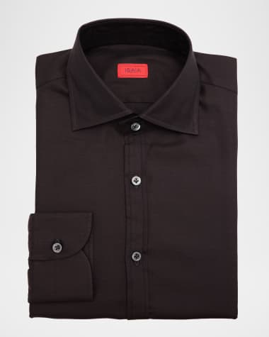 black brown slim fit dress shirt Slim fit dark brown cotton poplin shirt – ANGELICO