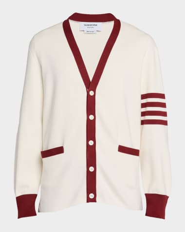 Thom Browne Men's Cotton 4-Bar Stripe Sleeve Cardigan
