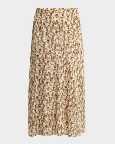 Isabel Marant Lisanne Abstract-Print Silk Midi Skirt