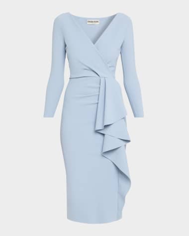 Chiara Boni La Petite Robe Draped Faux Wrap Bodycon Midi Dress