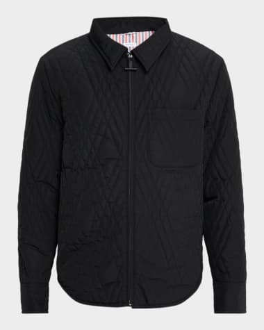 Thom Browne Men's Eco Filled Quilted Twill Overshirt