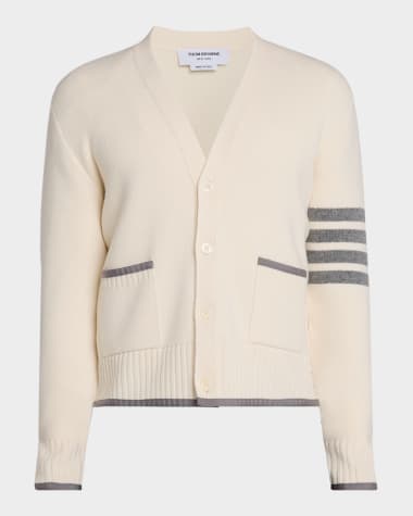 Thom Browne Men's 4-Bar Merino Wool Cardigan