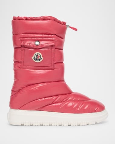 Moncler Girl's Petit Gaia Logo Pocket Down Snow Boots, Toddler/Kids