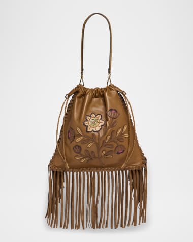 Etro Kalispera Fringed Leather Shoulder Bag