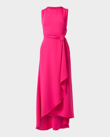 Shoshanna Evie Sleeveless Draped A-Line Maxi Dress