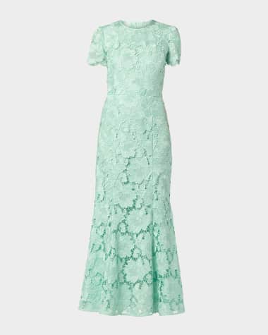 Shoshanna Brie Floral Lace Trumpet Maxi Dress