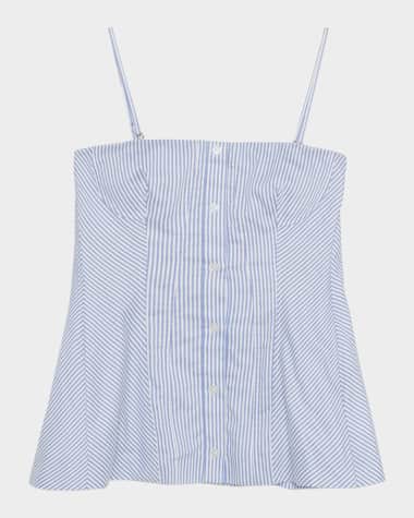 SIMKHAI Vivvy Pinstripe Top with Removable Straps