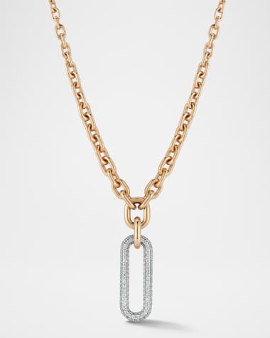 Walters Faith Morrell Graduated Link Necklace with Elongated Diamond Link