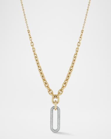 Walters Faith Morrell Graduated Link Necklace with Elongated Diamond Link