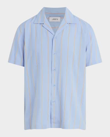 Joe's Jeans Men's Viscose Stripe Camp Shirt